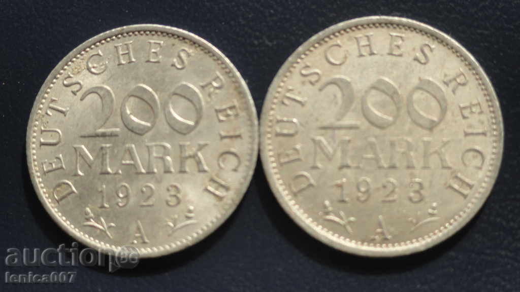 Γερμανία 1923 - 200 μάρκα (Α) - 2 τεμάχια με τιμή € 3.50 | 6.85 BGN Γερμανία 1923 - 200 μάρκα (Α) - 2 τεμάχια με τιμή € 3.50 | 6.85 BGN