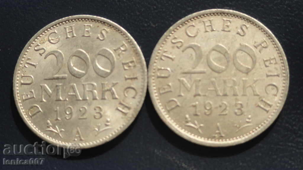 Delivery of Germany 1923 - 200 Marks (A) - 2 pieces Delivery of Germany 1923 - 200 Marks (A) - 2 pieces
