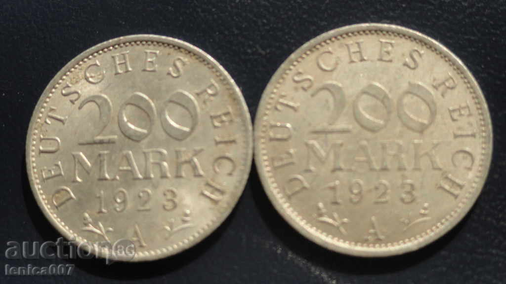 Germany 1923 - 200 Marks (A) - 2 pieces - 6 Germany 1923 - 200 Marks (A) - 2 pieces - 6