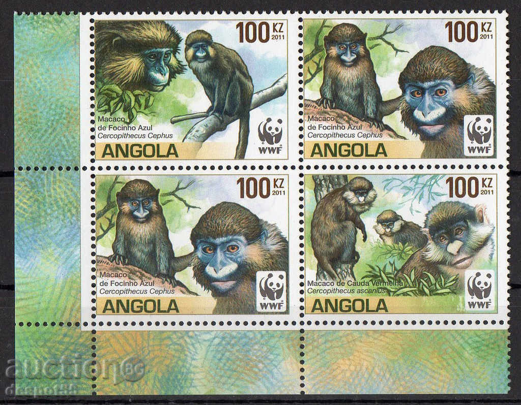 2011. Angola. specii pe cale de dispariție - maimuțe.