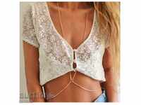 Colier, colier tip body crossover - placat cu aur