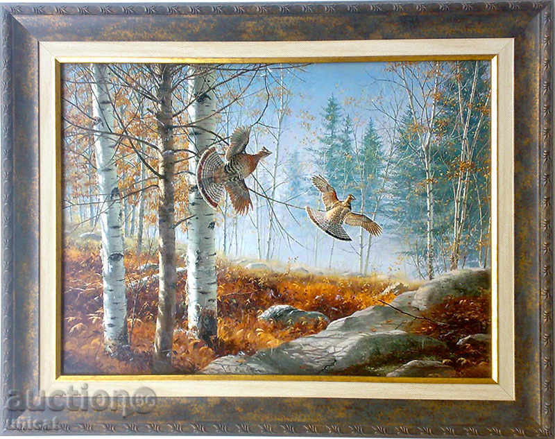 Есенен пейзаж, картина, рамкирана Есенен пейзаж, картина, рамкирана