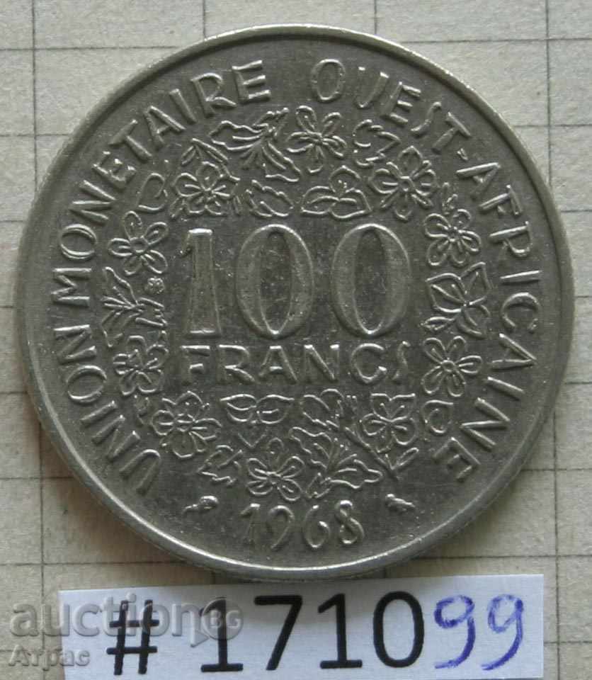 100 φράγκα το 1968 West ισημερινό μελών