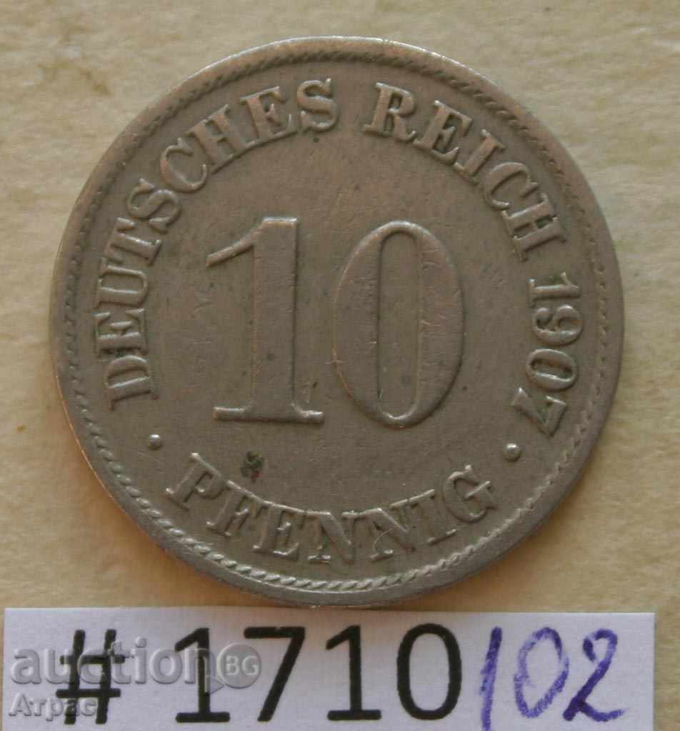 10 pfennig 1907 Α Γερμανία