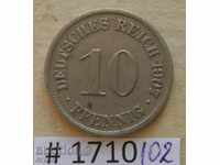 10 pfennig 1907 A Germania