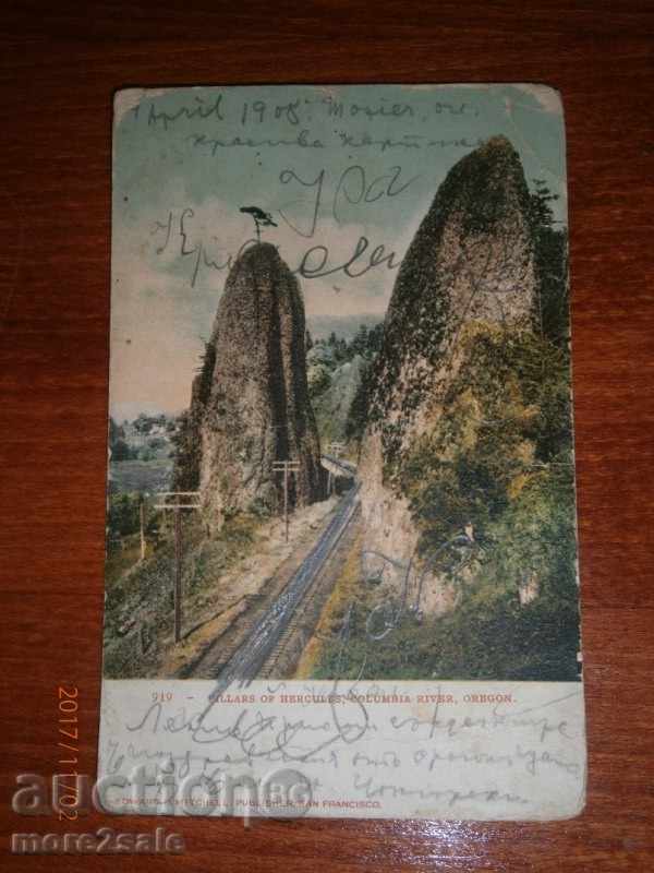 - Oregon - carte poștală inscripții și PAUVALA 1908