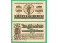 (¯`'•.¸ГЕРМАНИЯ (Crefeld) 200 милиона марки 1923  UNC- •'´¯)