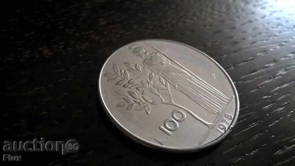 Монета - Италия - 100 лири | 1978г.