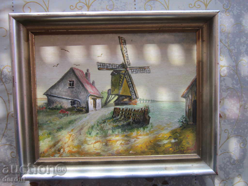 Old German painting signed 1945 - 6