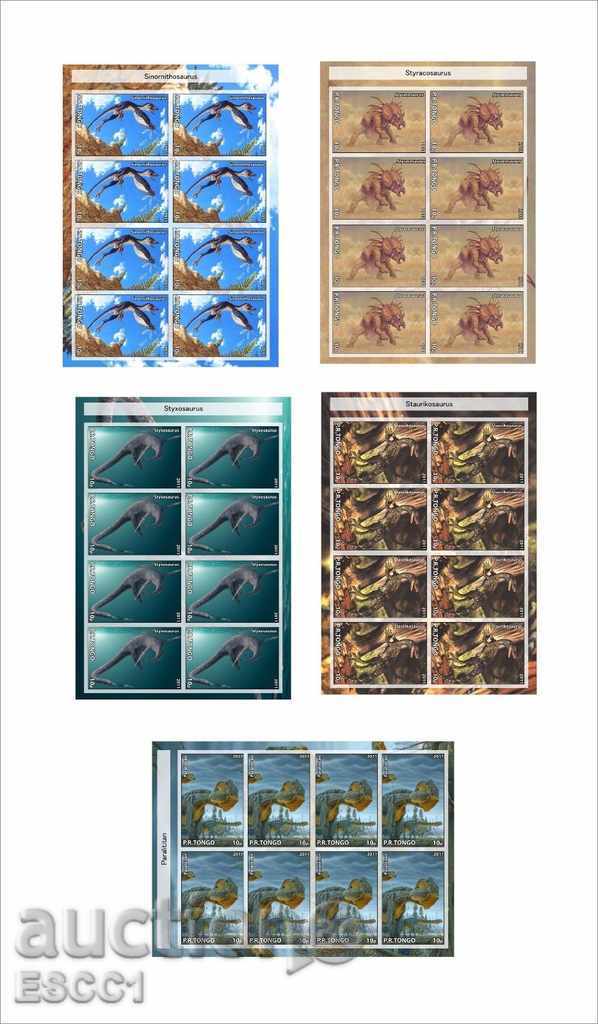 Clean blocks Fauna Dinosaurs 2011 from Tongo with price 54.00 BGN | € 27.61