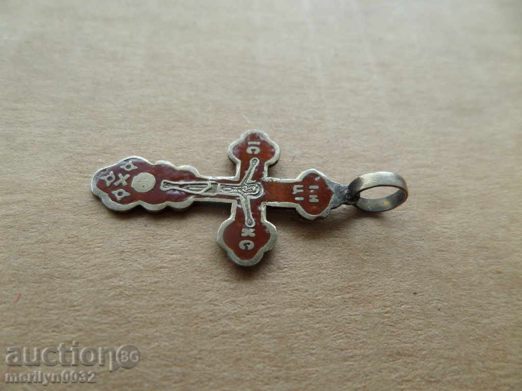 Silver Russian cross with enamel Czarist Russia 84 mark with price 77.00 BGN | € 39.37 Silver Russian cross with enamel Czarist Russia 84 mark with price 77.00 BGN | € 39.37