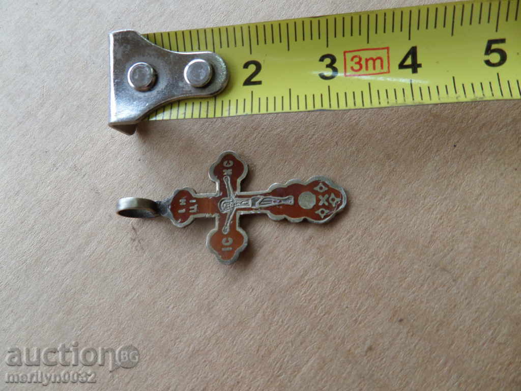 Silver Russian cross with enamel Czarist Russia 84 mark - 5 Silver Russian cross with enamel Czarist Russia 84 mark - 5