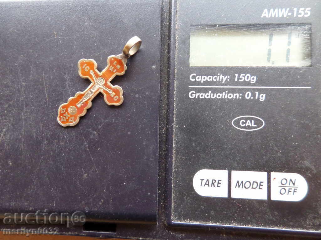 Silver Russian cross with enamel Czarist Russia 84 mark - 6 Silver Russian cross with enamel Czarist Russia 84 mark - 6
