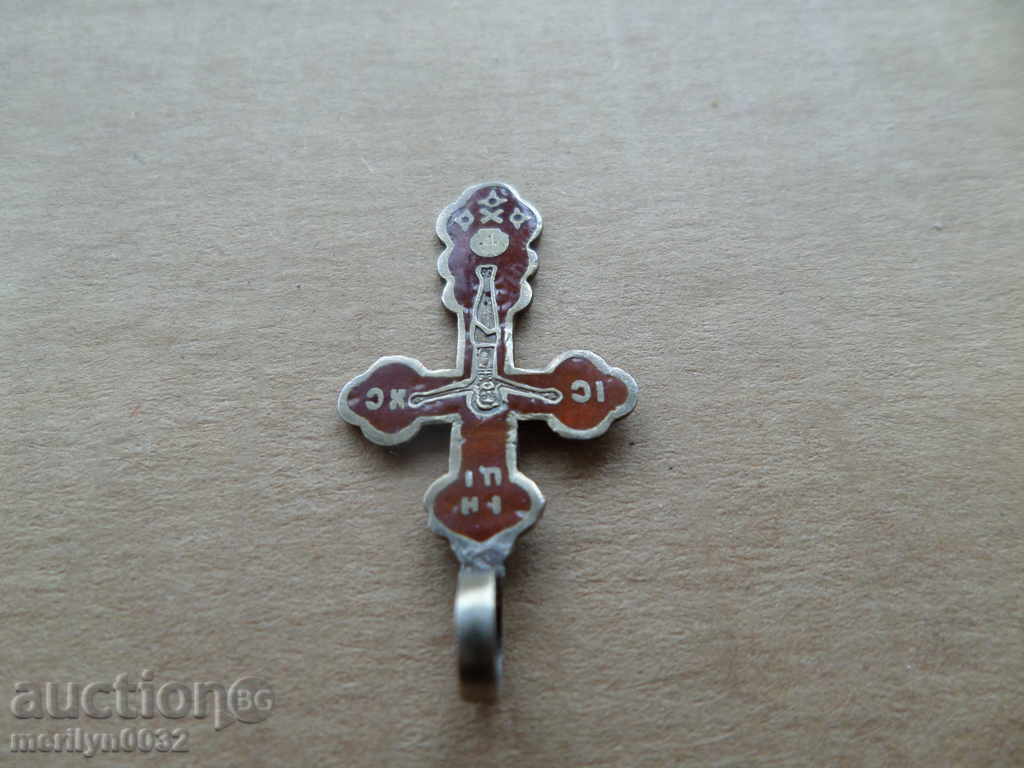 Silver Russian cross with enamel Czarist Russia 84 mark - 7 Silver Russian cross with enamel Czarist Russia 84 mark - 7