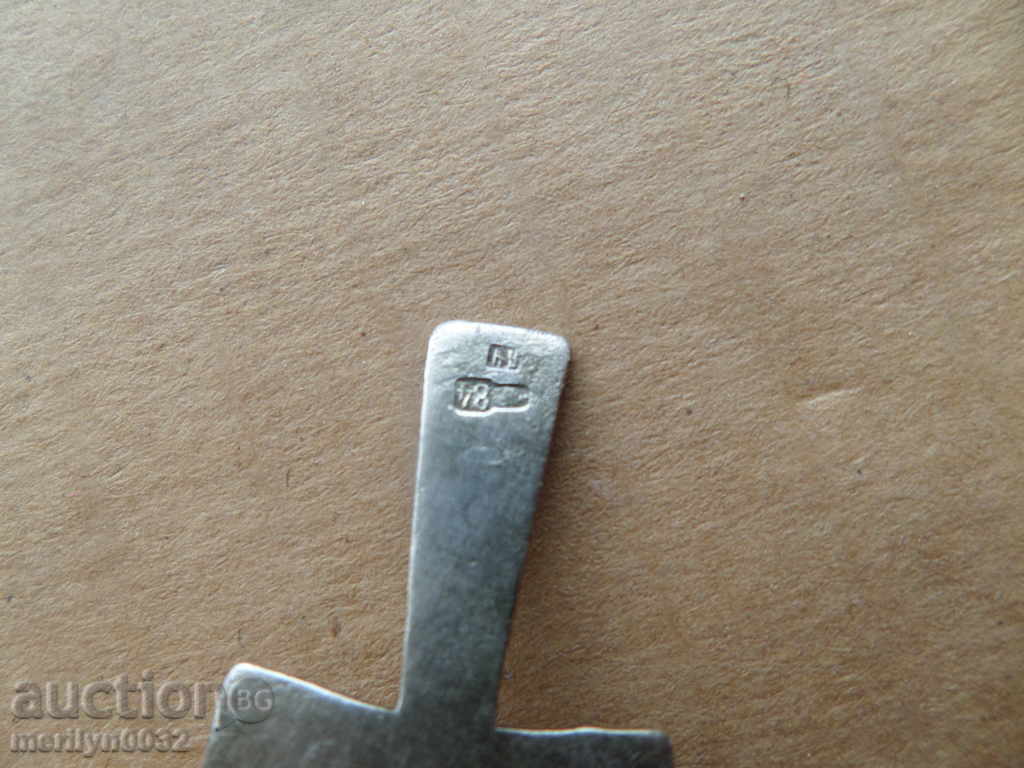 Silver Russian cross with enamel Czarist Russia 84 mark - 5 Silver Russian cross with enamel Czarist Russia 84 mark - 5
