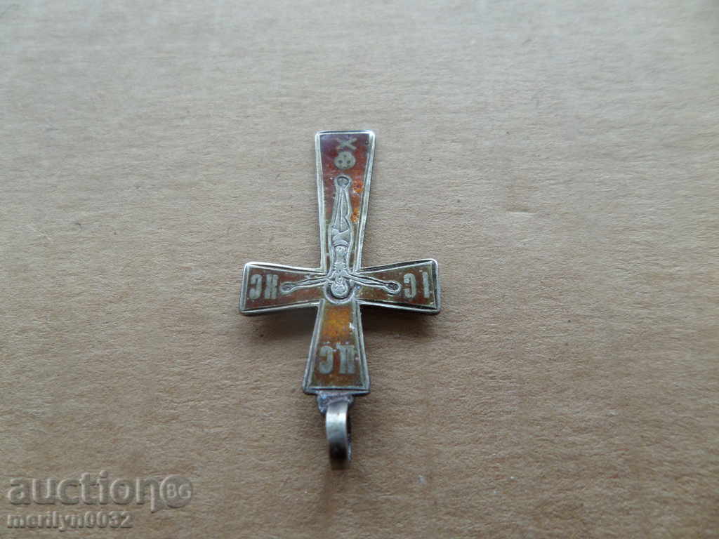 Silver Russian cross with enamel Czarist Russia 84 mark - 7 Silver Russian cross with enamel Czarist Russia 84 mark - 7