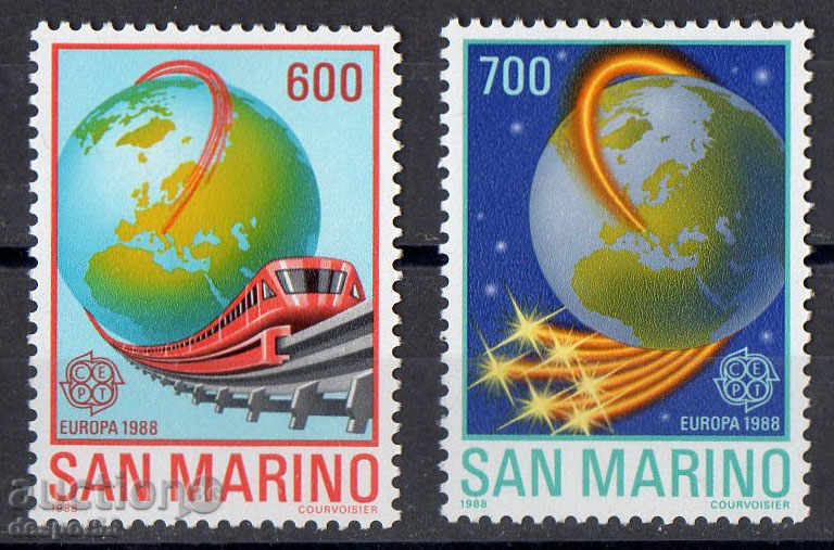 1988 Σαν Μαρίνο. Ευρώπη. Μεταφορές και επικοινωνίες.