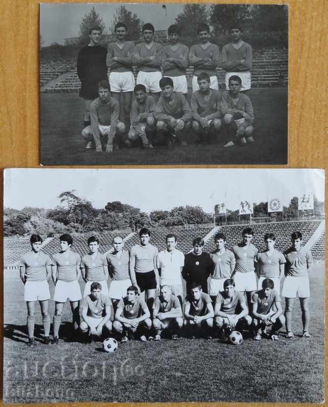 2 fotografii de fotbal ale echipelor de tineret ale CSKA din anii 60