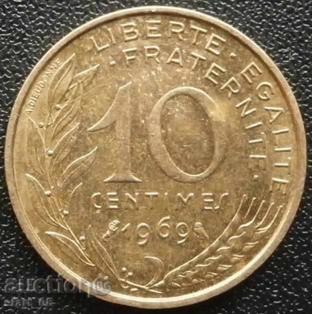 Franța - 10 centime - 1969