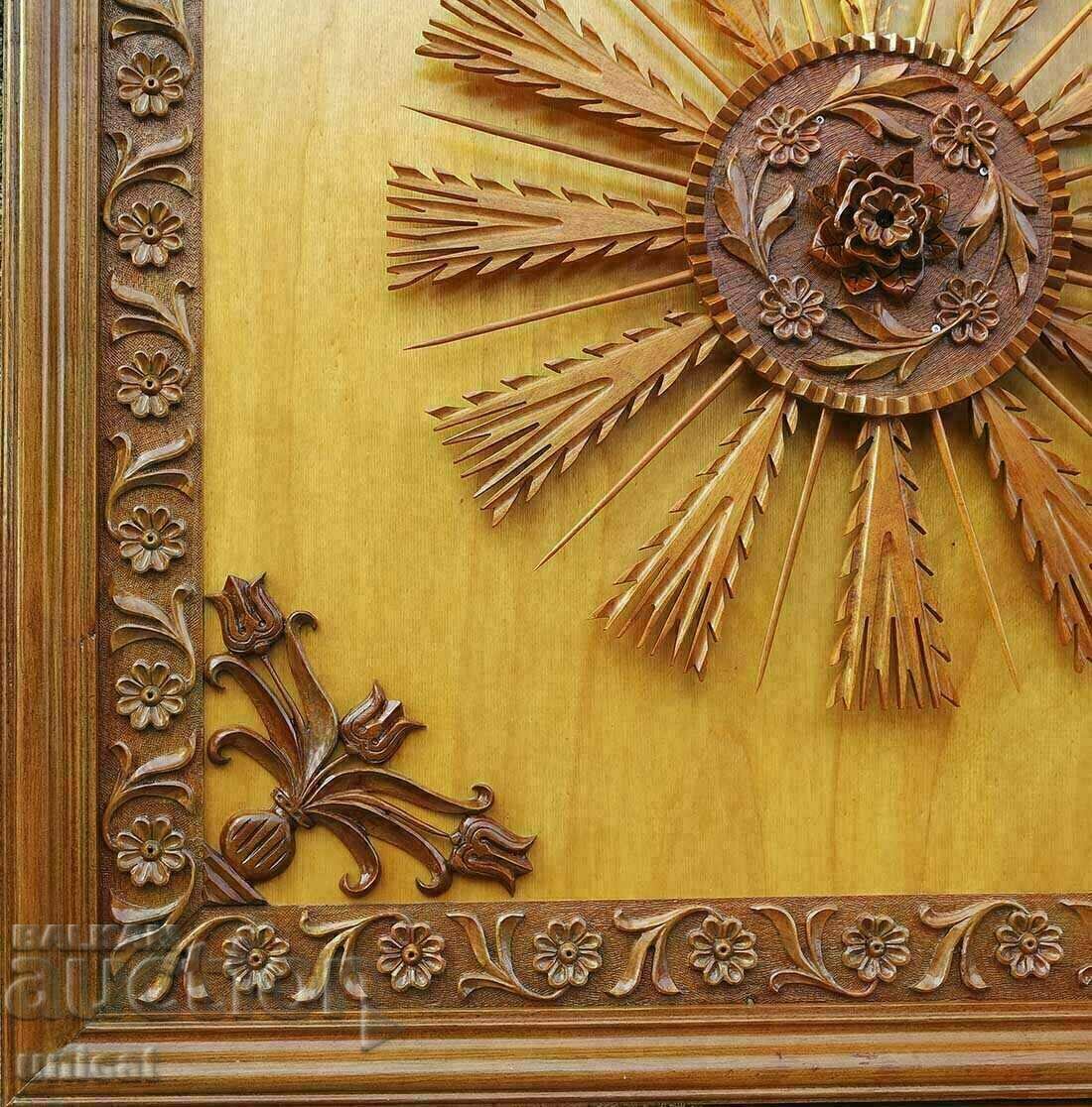 Auction Wood carving - walnut and alder ceiling decoration, unique Auction Wood carving - walnut and alder ceiling decoration, unique