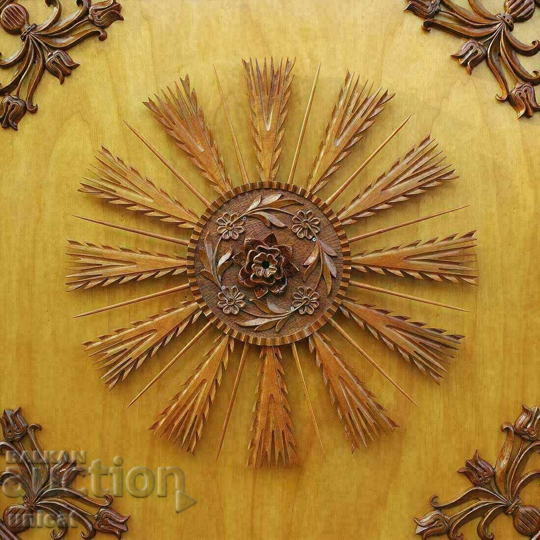Delivery of Wood carving - walnut and alder ceiling decoration, unique Delivery of Wood carving - walnut and alder ceiling decoration, unique