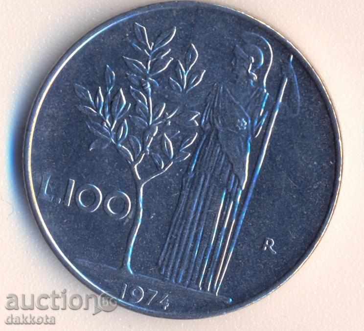 Italy 100 pounds 1974 year
