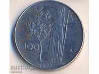 Италия 100 лири 1977 година
