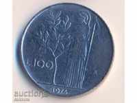 Италия 100 лири 1974 година