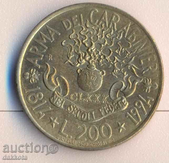 Италия 200 лири 1994 година