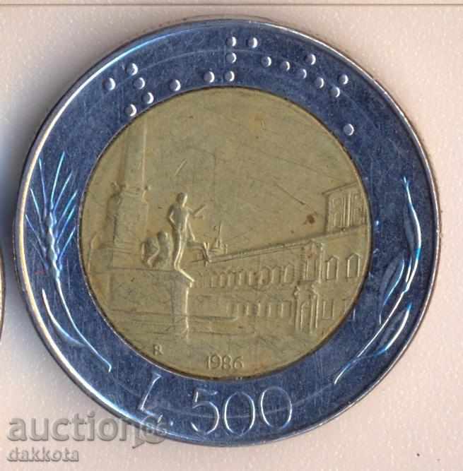 Italy 500 pounds 1986
