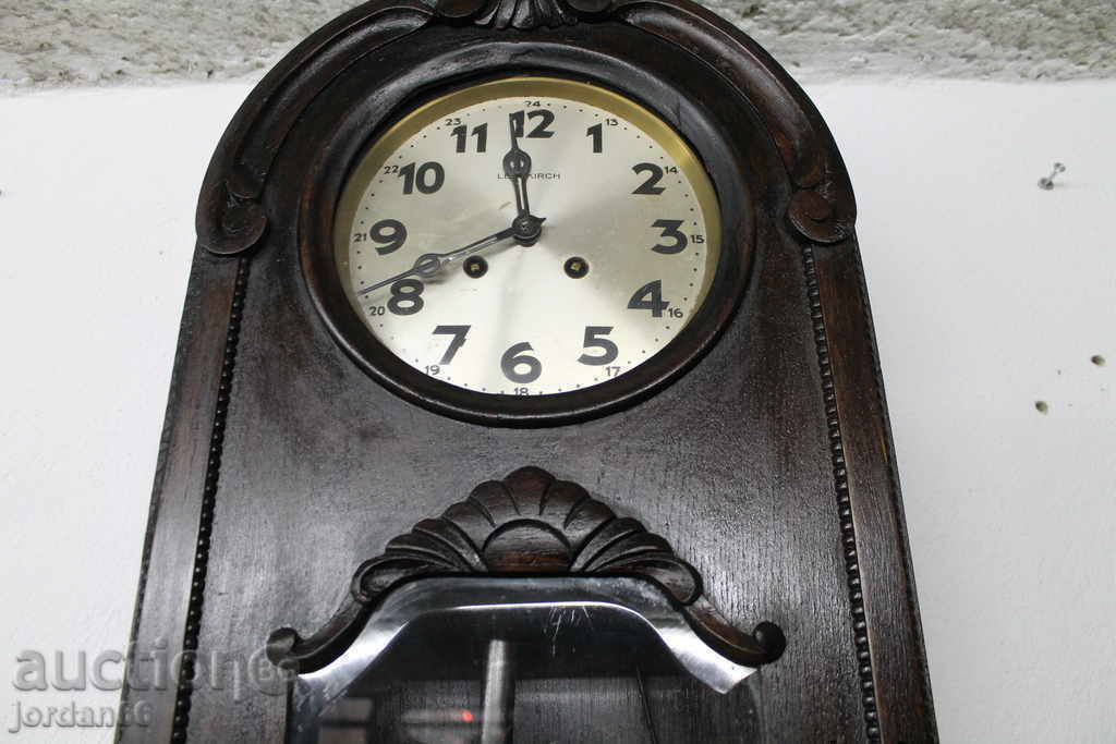 Auction  Wooden wall clock German Lenzkirch