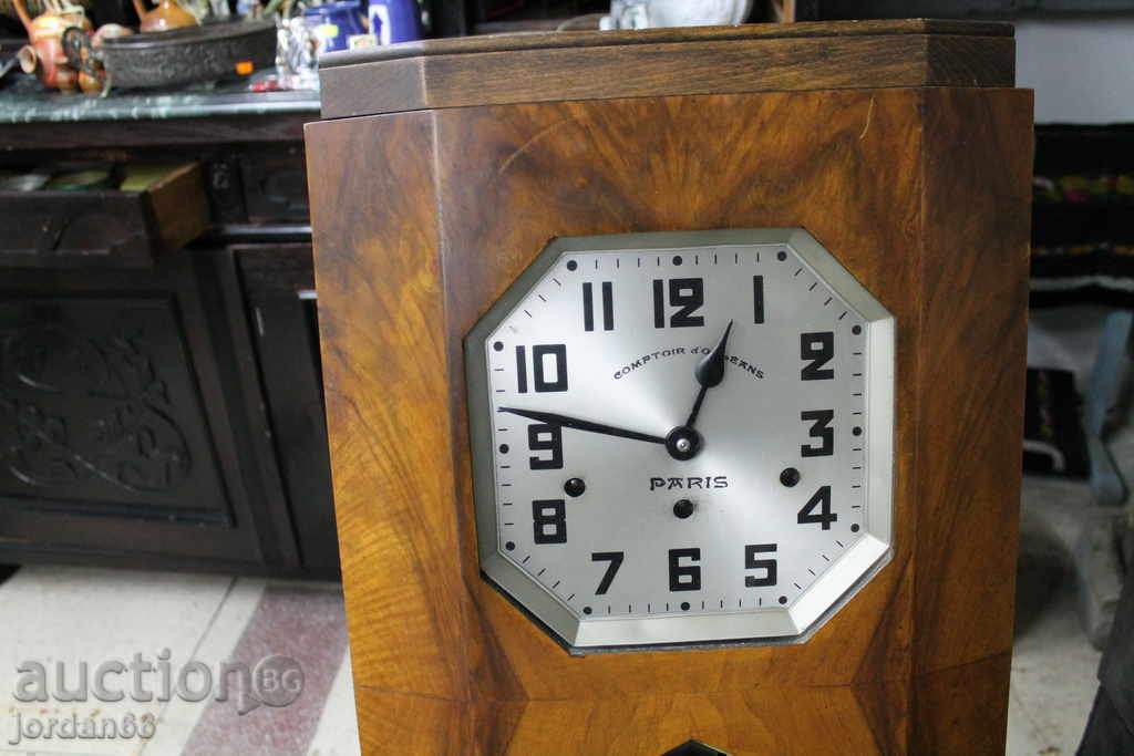 Auction Wooden French wall clock Auction Wooden French wall clock