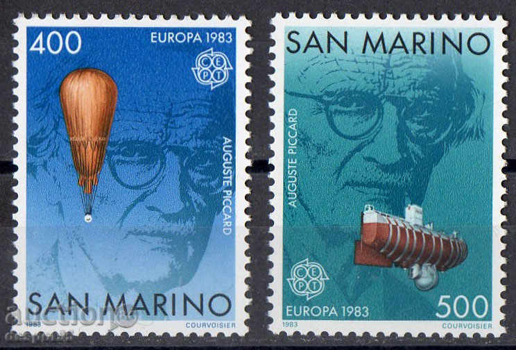 1983. Сан Марино. Европа - Изобретения на Аугуст Пикард.