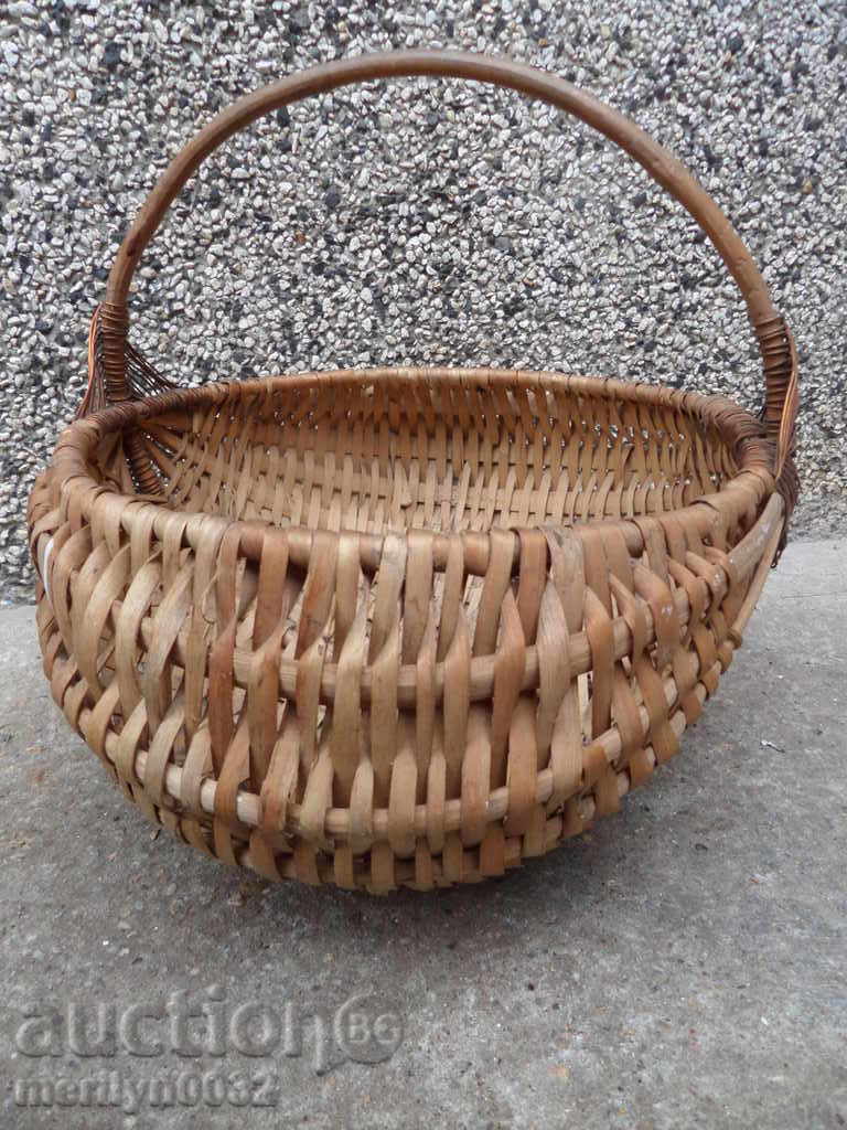 Old wicker basket, wooden basket, panner - 5 Old wicker basket, wooden basket, panner - 5