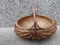 Old wicker basket, wooden basket, panner