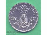 (¯` '• .¸ 5 cents 2005 BAHAMAN ISLANDS UNC ¸. "'¯¯)