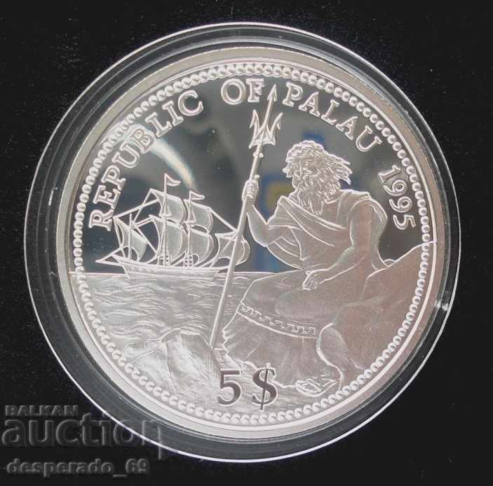 (¯`'•.¸ $5 1995 PALAU UNC ¸.•'´¯) with price 94.00 BGN | € 48.06