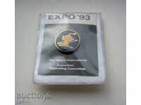 Badge EXPO 93 matrix enameled