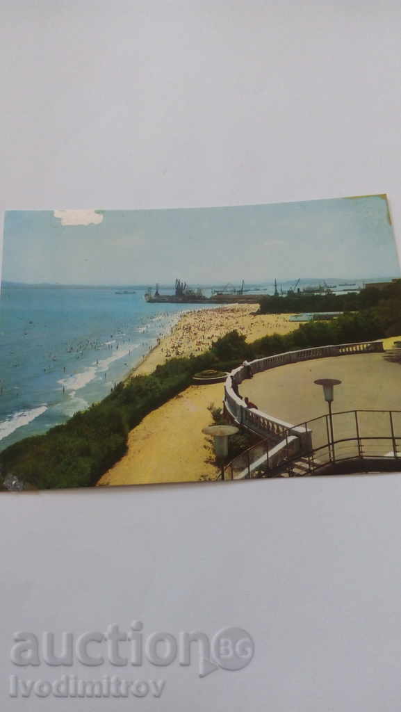 Пощенска картичка Бургас Поглед от казиното към плажа