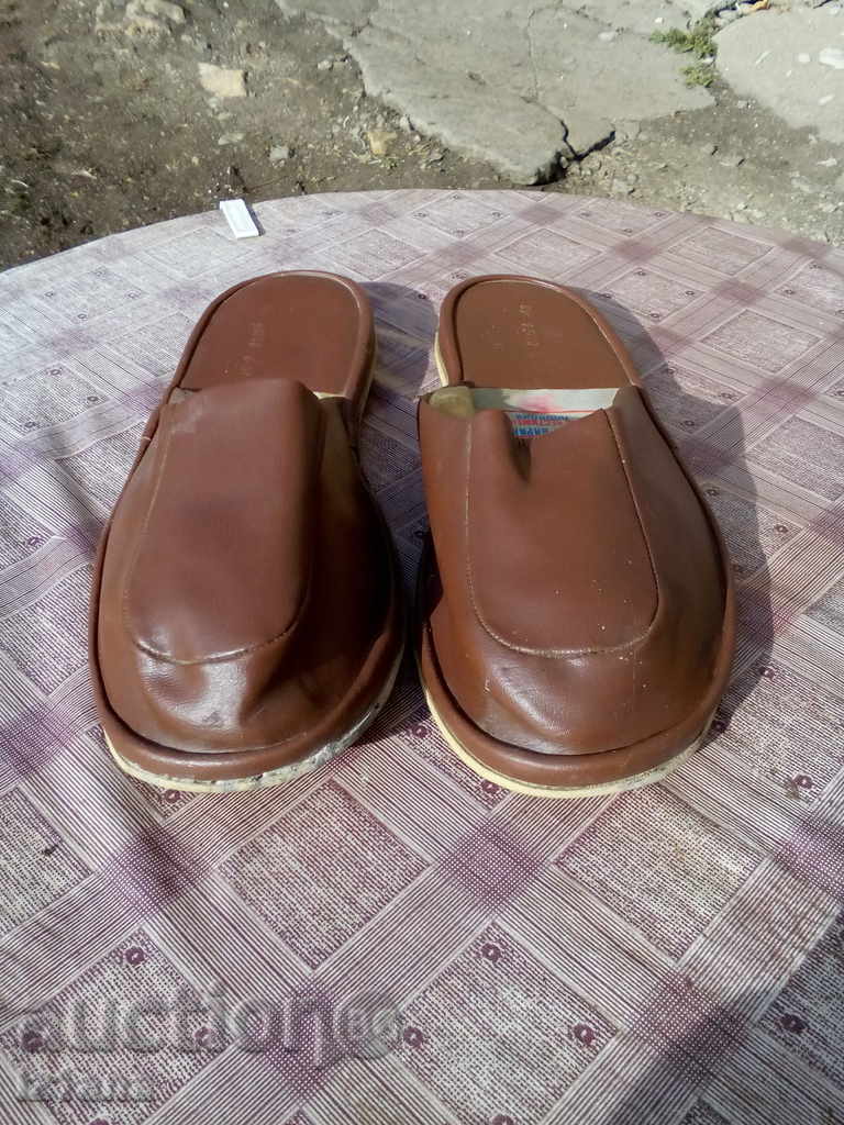 Leather slippers, slippers