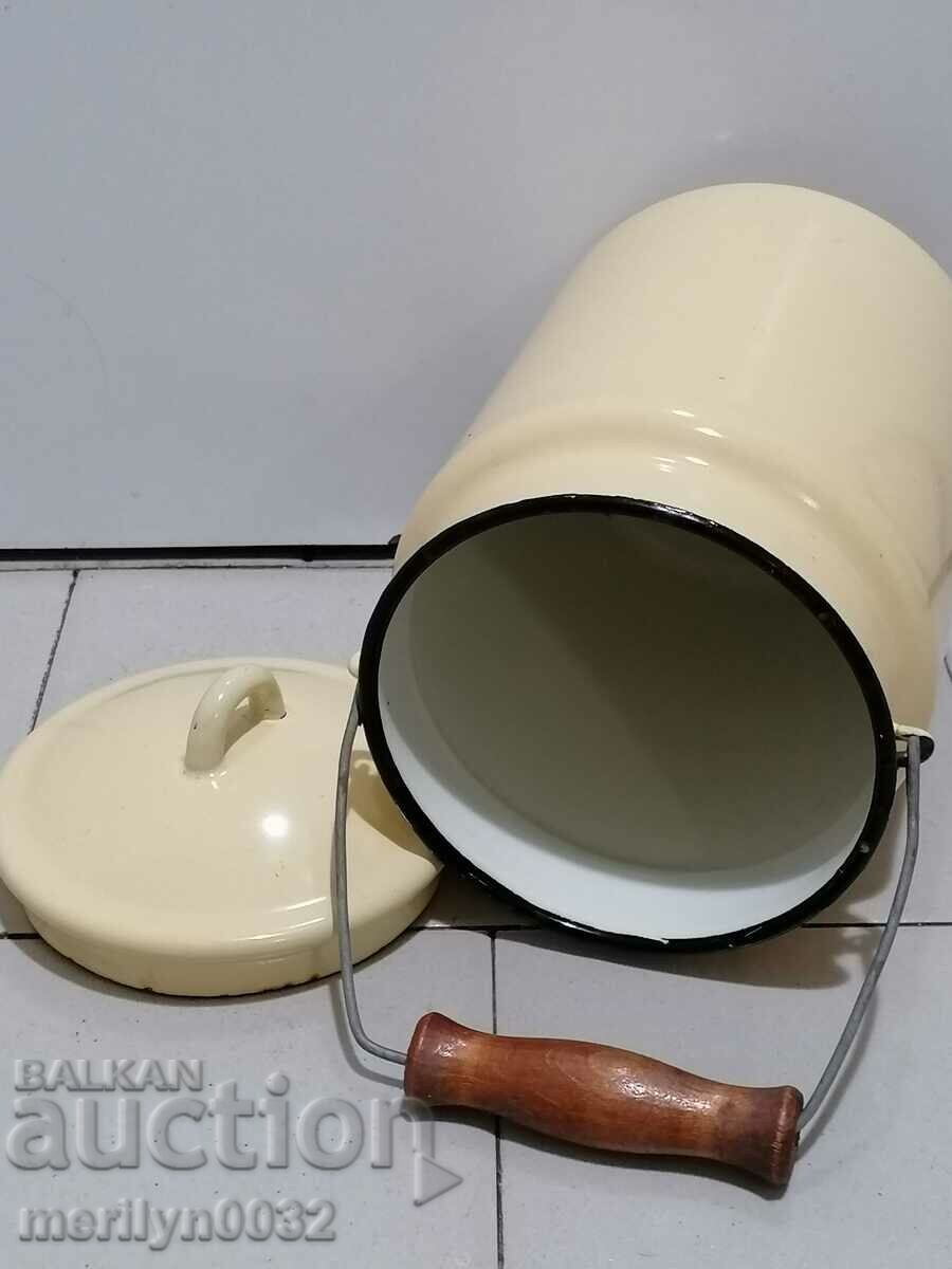 Sauce pot with handle, enameled bowl, enamel, bucket pot - 5 Sauce pot with handle, enameled bowl, enamel, bucket pot - 5