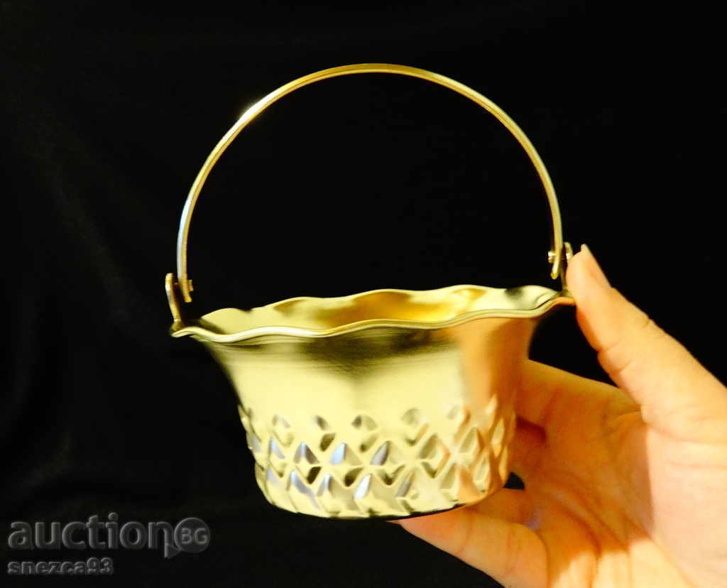 Brass candy basket. with price 10.00 BGN | € 5.11 Brass candy basket. with price 10.00 BGN | € 5.11
