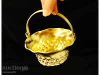 Brass candy basket.