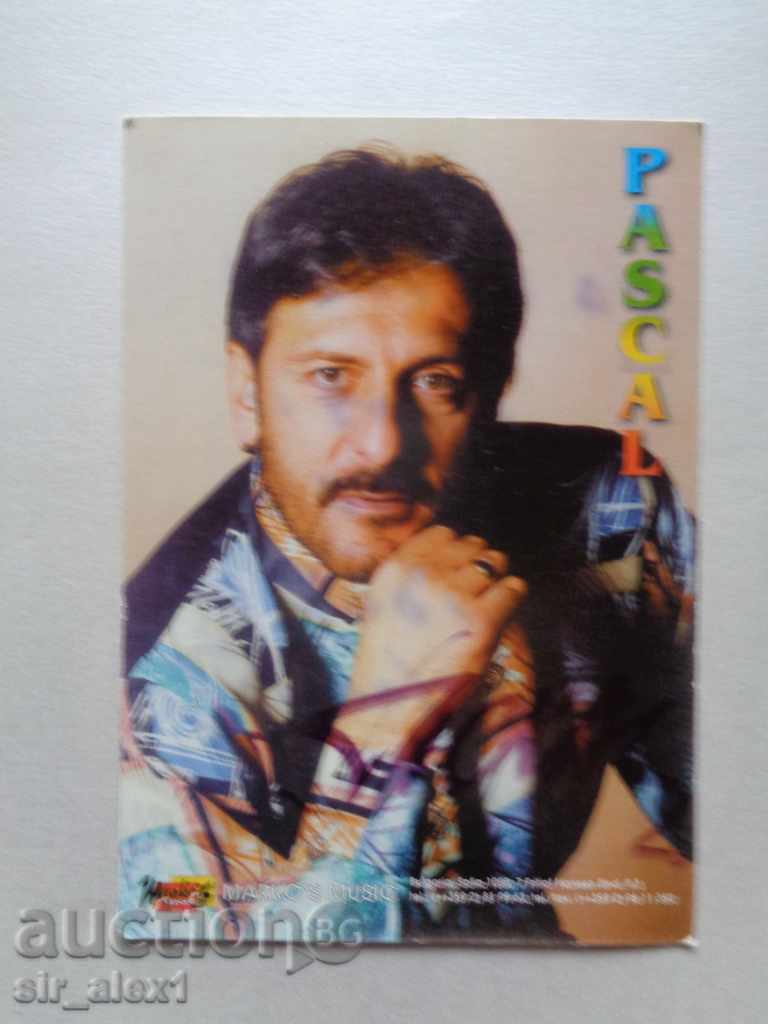 Autographed photo of singer Pascal