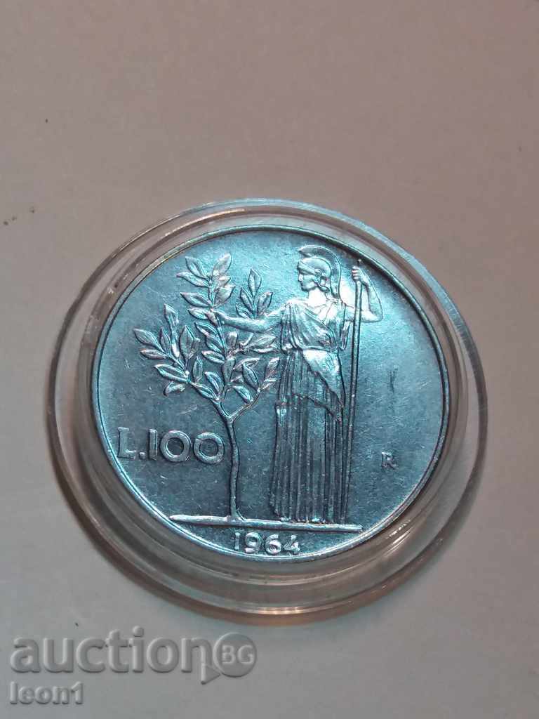 Italia 100 liras 1964