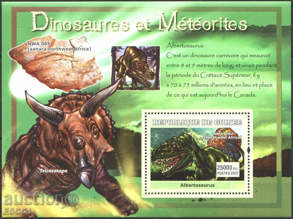 Чист блок  Динозаври и Метеорити 2007 от Гвинея