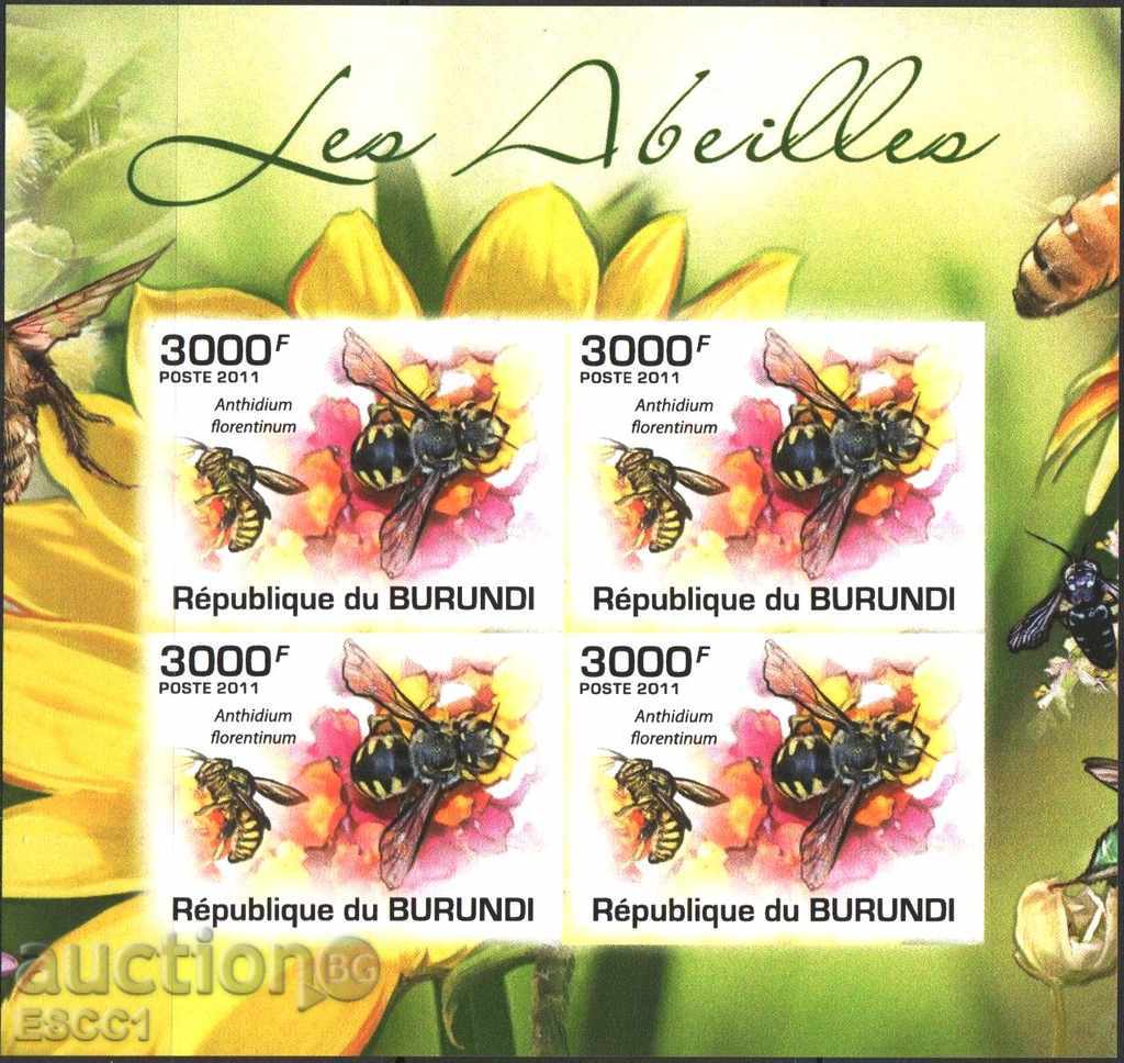Clean block unperforated Fauna Bees 2011 from Burundi