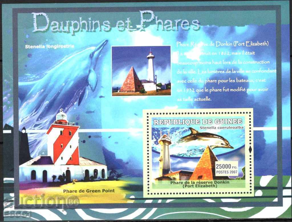 Чист блок  Делфини и Морски фарове  2007 от Гвинея