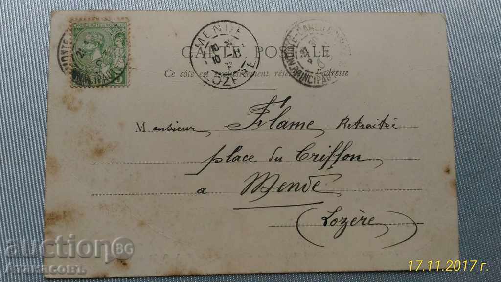 Δημοπρασία Καρτ ποστάλ Πρίγκιπα του Μονακό στρατηγών 1903 Δημοπρασία Καρτ ποστάλ Πρίγκιπα του Μονακό στρατηγών 1903