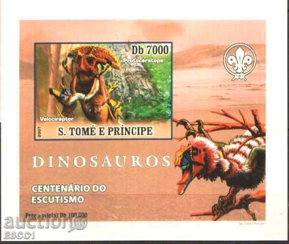 Πρόσκοποι καθαρό δεινόσαυροι μπλοκ 2007 Σάο Τομέ και Πρίνσιπε